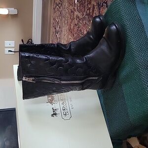 Gently used Black leather Coach boots